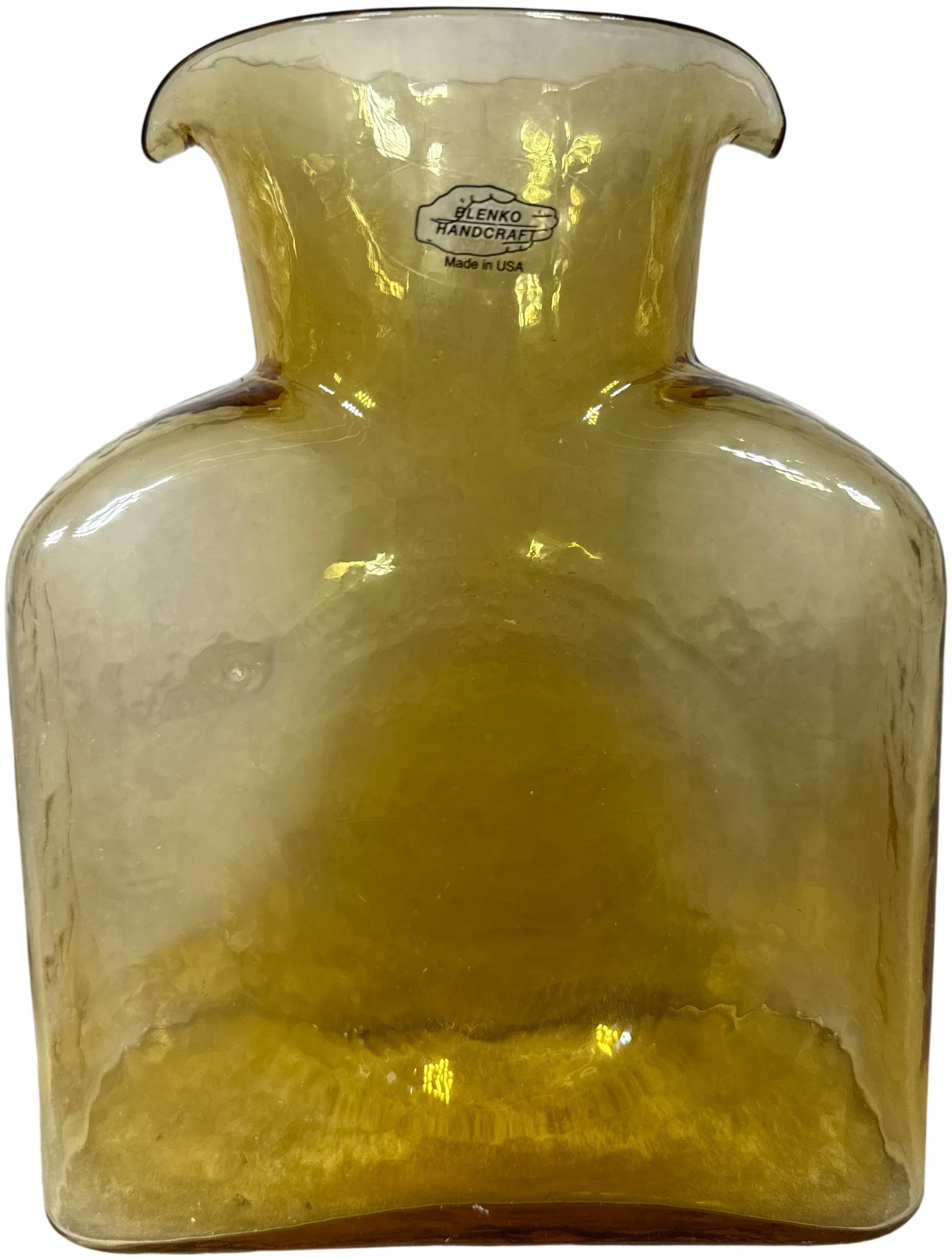Blenko Handcraft #384 Amber Glass Water Bottle