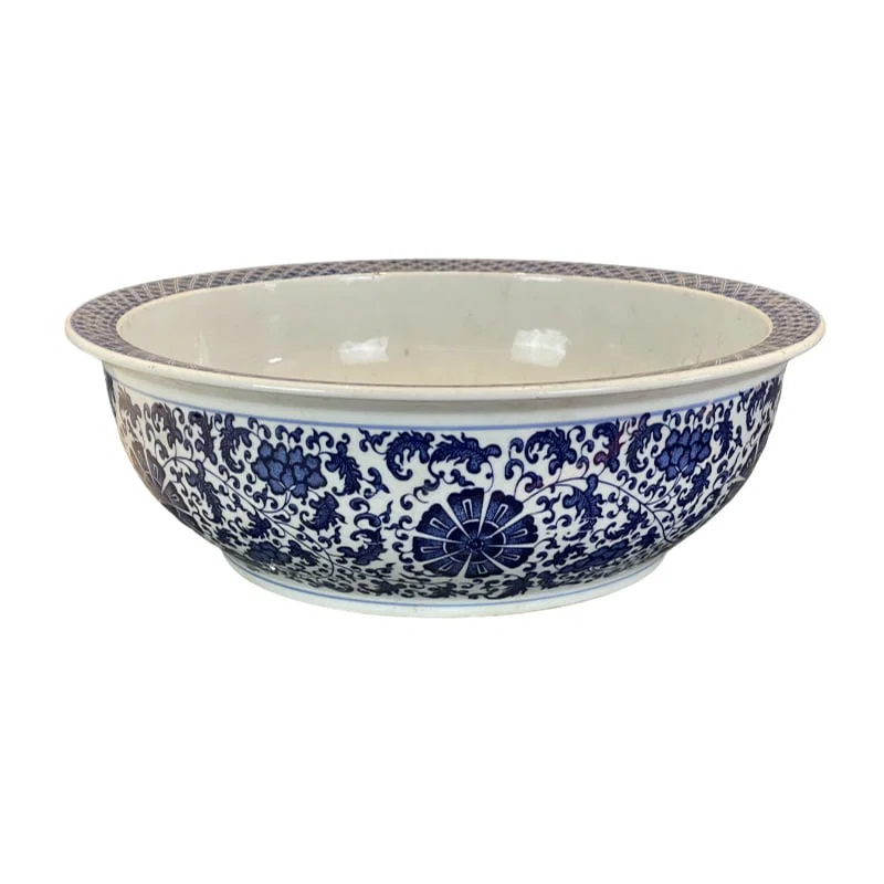 Blue and white climbing lotus vase