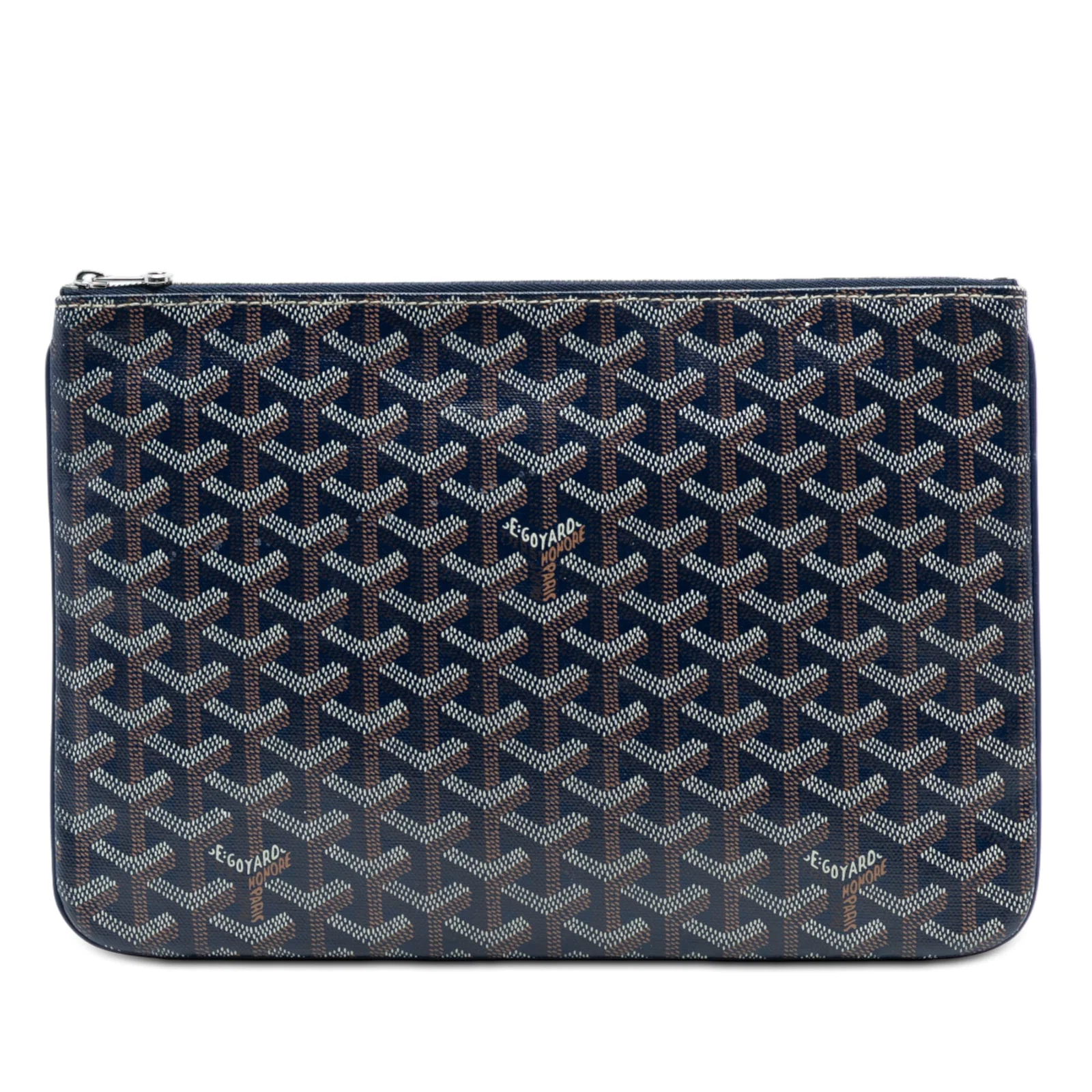 Blue Coated Canvas Senat MM Pouch by Goyard