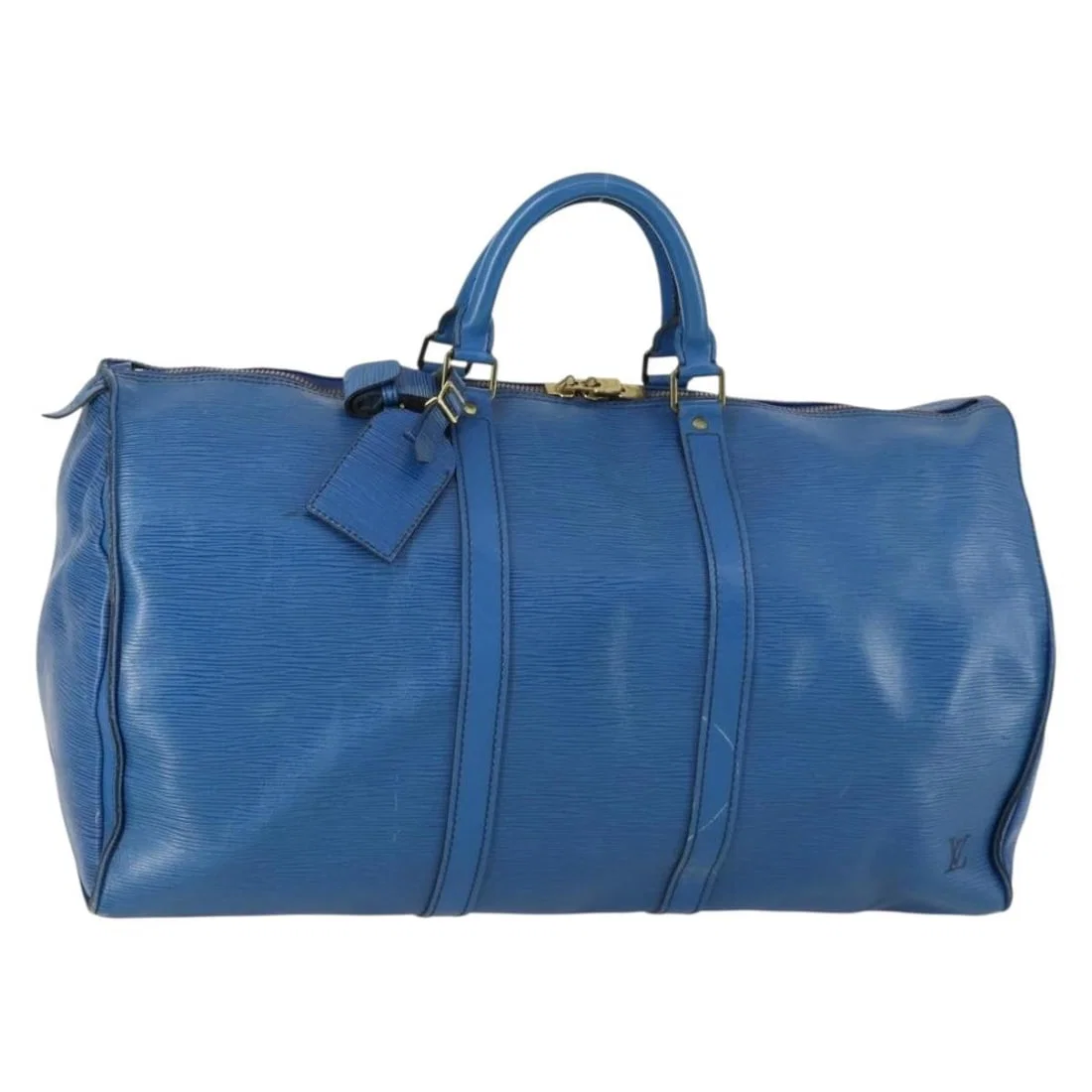 Blue Epi Leather Keepall 50 Boston Bag by Louis Vuitton M42965