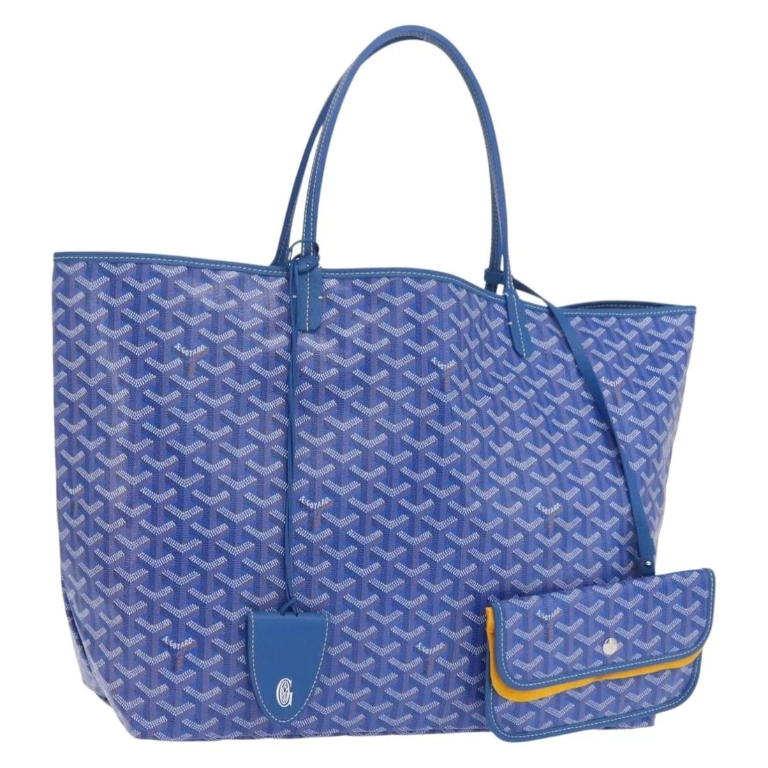 Blue GOYARD Saint Louis GM Tote PVC Leather Bag with Dust Bag and Pouch