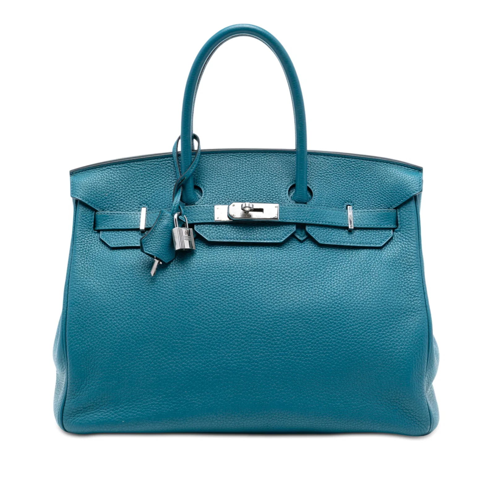 Blue Izmir Clemence Leather Birkin 35 Tote Bag by Hermes