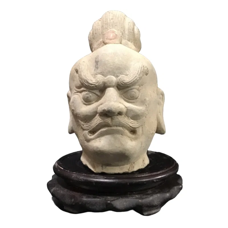 Blue Stone Sumo Wrestler Head