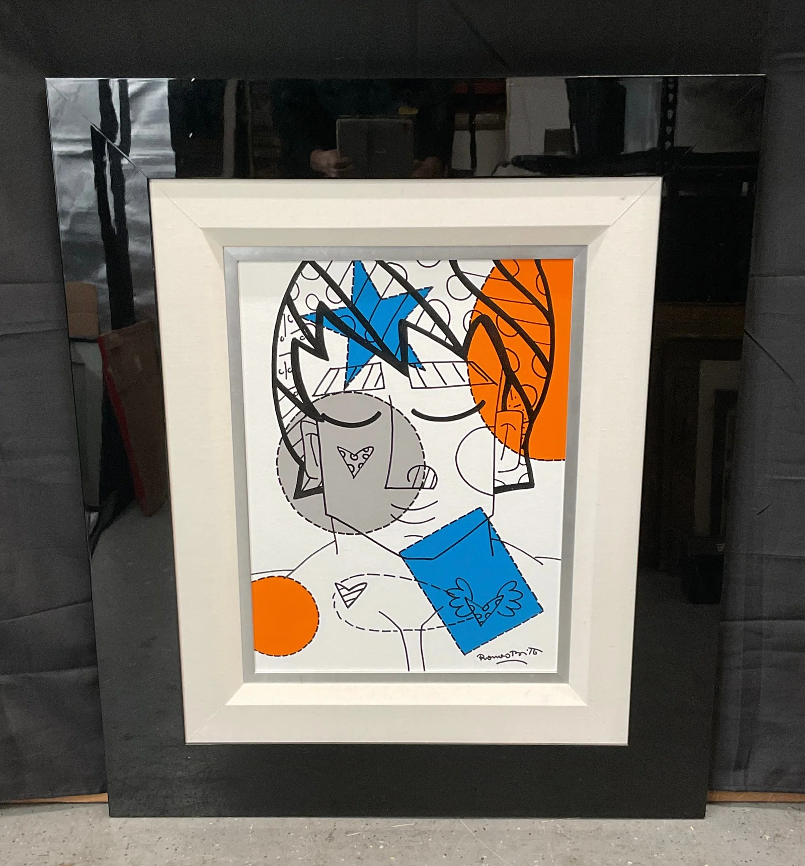 "Blues" by Romero Britto (Brazil, b.1963) Acrylic on Canvas Board