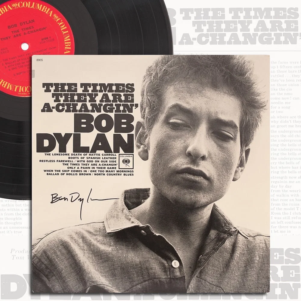 BOB DYLAN SIGNED THE TIMES THEY ARE A-CHANGIN' LP