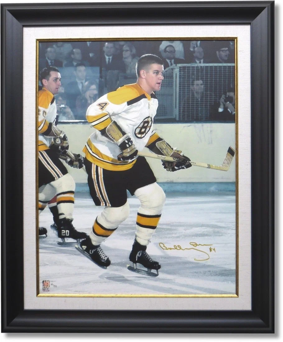 Bobby Orr Signed 28x33 Canvas Reading the Play Limited Edition Framed Photo