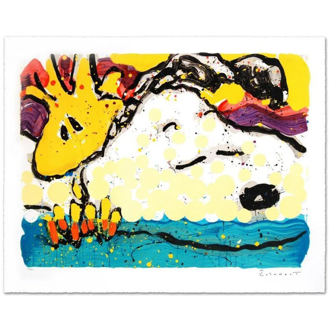 Bora Bora Boogie Bored Limited Edition Hand Pulled Original Lithograph by Renowned Charles Schulz