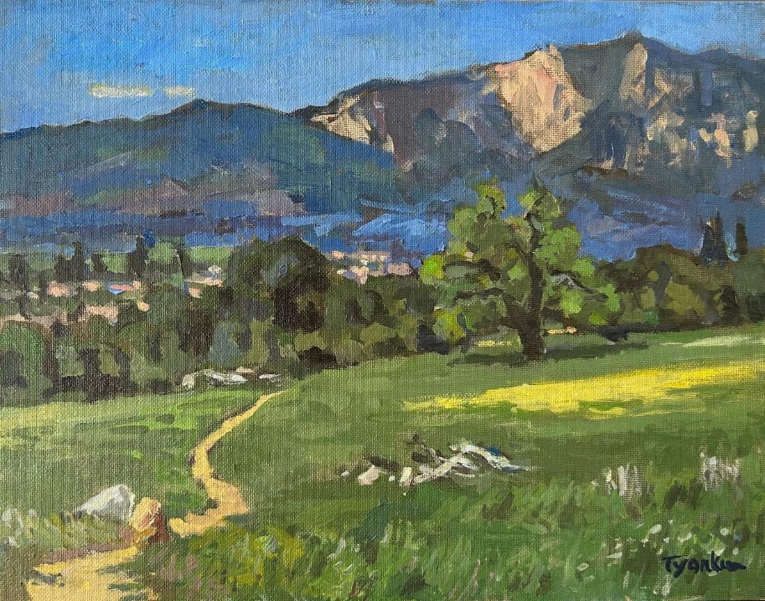 Boris Tyomkin- Original oil on board "Spring. Ojai"