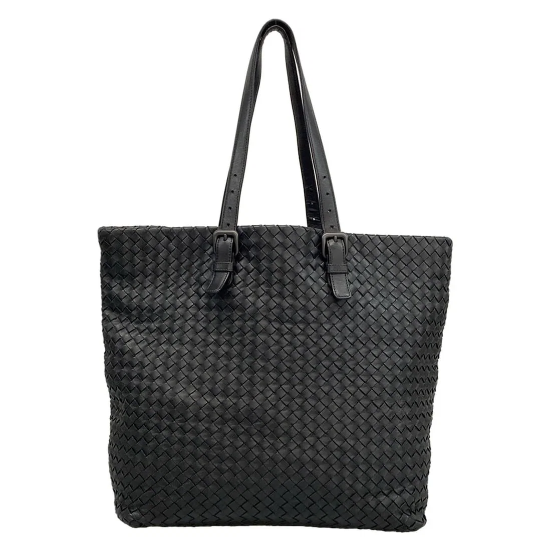BOTTEGA VENETA INTRECCIATO - BLACK LEATHER TOTE BAG