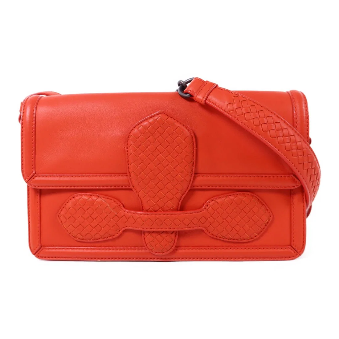BOTTEGA VENETA Red Calfskin Leather Shoulder Bag Italy