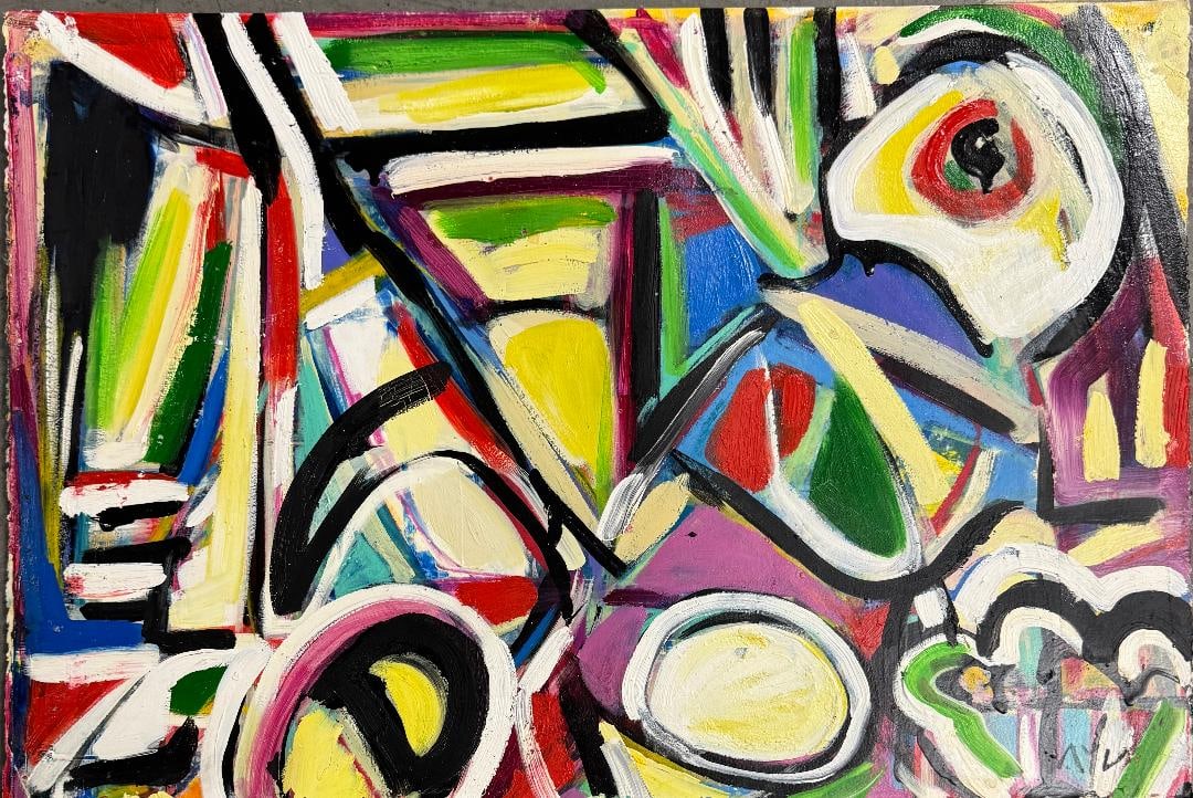 Bram Van Velde (Attributed) Oil on Paper Art: 15" x 22" Fr: 20" x 27"