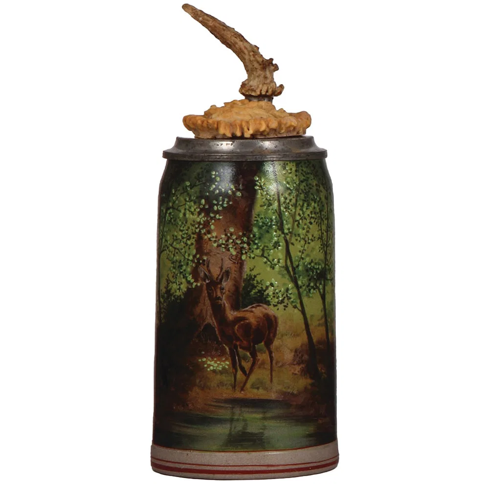 Brewery stein, 1.0L, Rehbock in forest