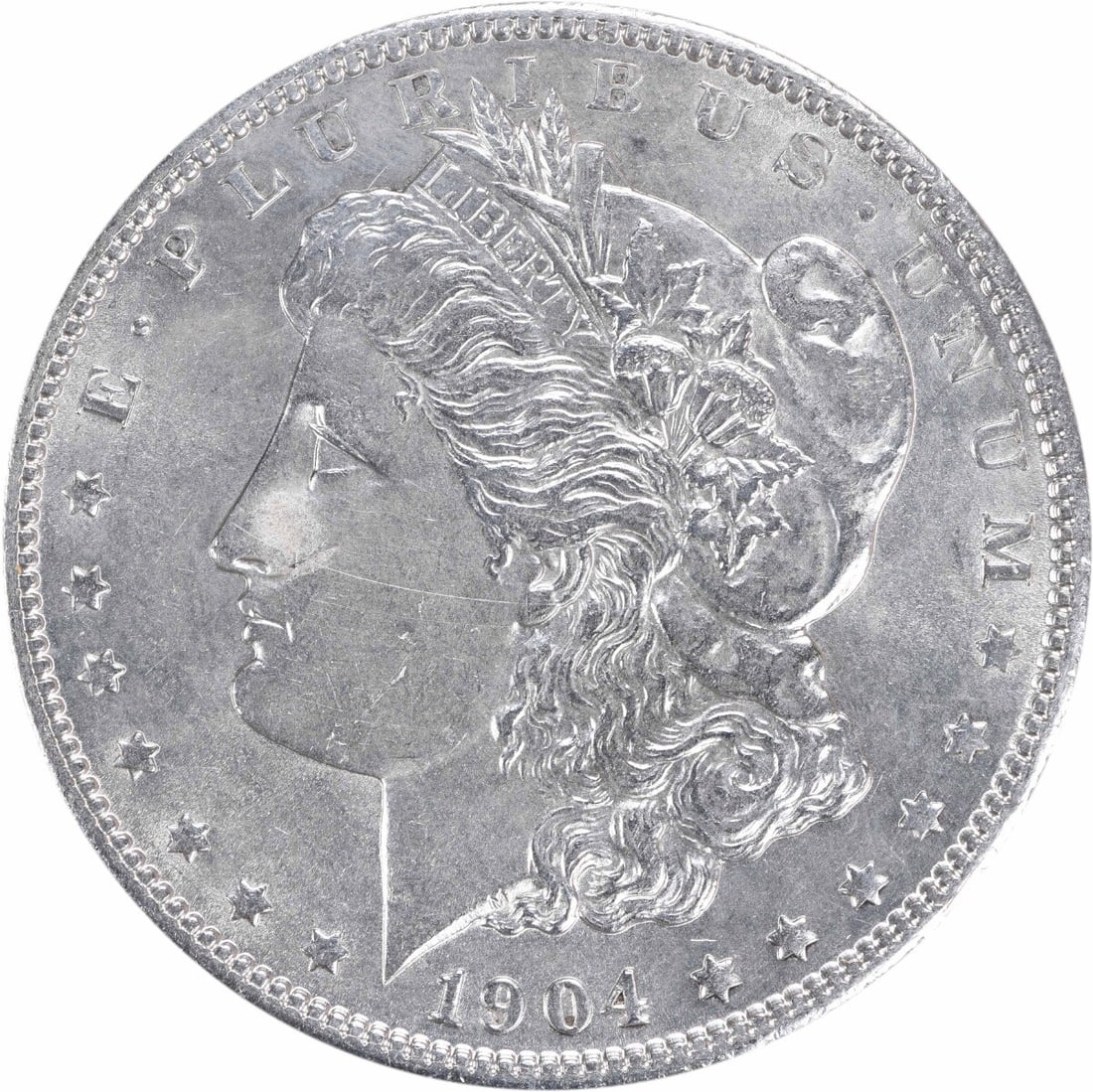 Brilliant Uncirculated 1904 Silver Dollar Morgan Type Uncertified No Mint Mark