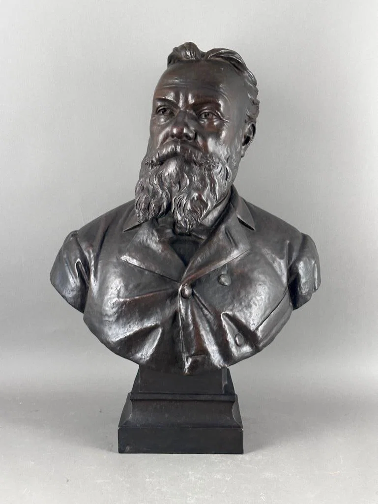 Bronze Bust of a Bearded Gentleman by Adolphe Jean La Vergne
