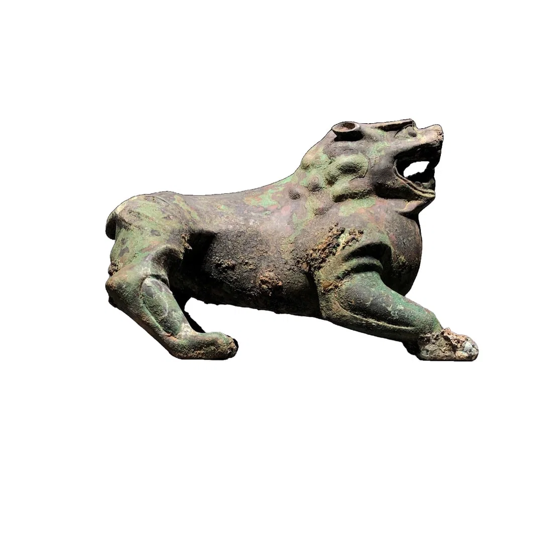 Bronze lion figurine