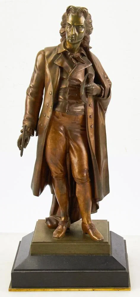 Bronze Sculpture of Poet Keats, on Marble Base