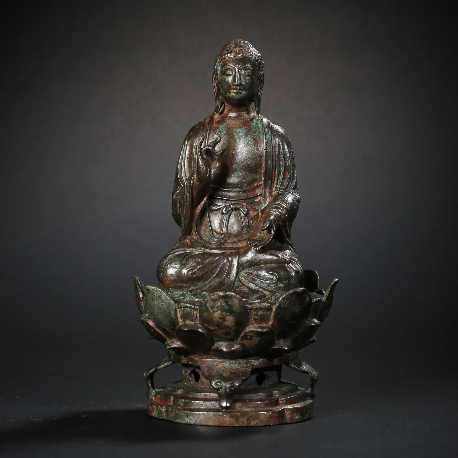 Bronze seated Buddha statue from the Liao Dynasty in China