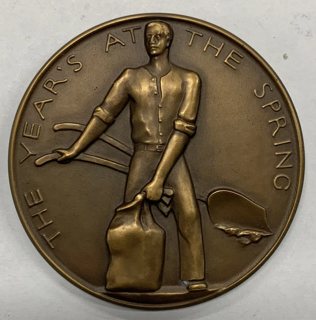 Bronze Society of Medalists 1958 Medal Charles Rudy Year's at the Spring 3 Inch 4 Oz