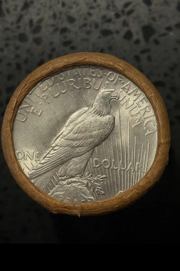BU $20 Peace Silver Dollar Roll S & S Ends
