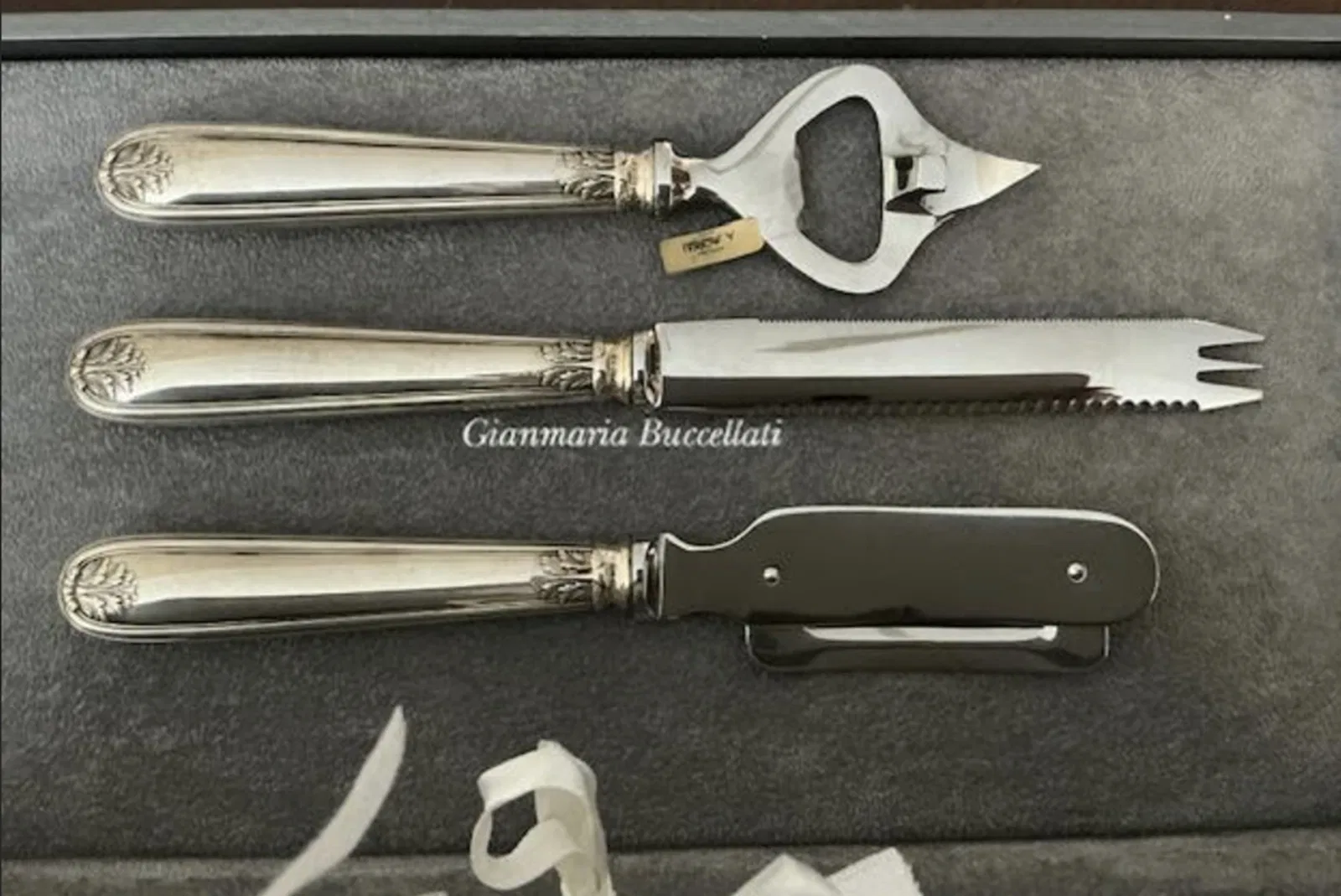 Buccellati Sterling Silver Cocktail Bar Set Tools In Original Box