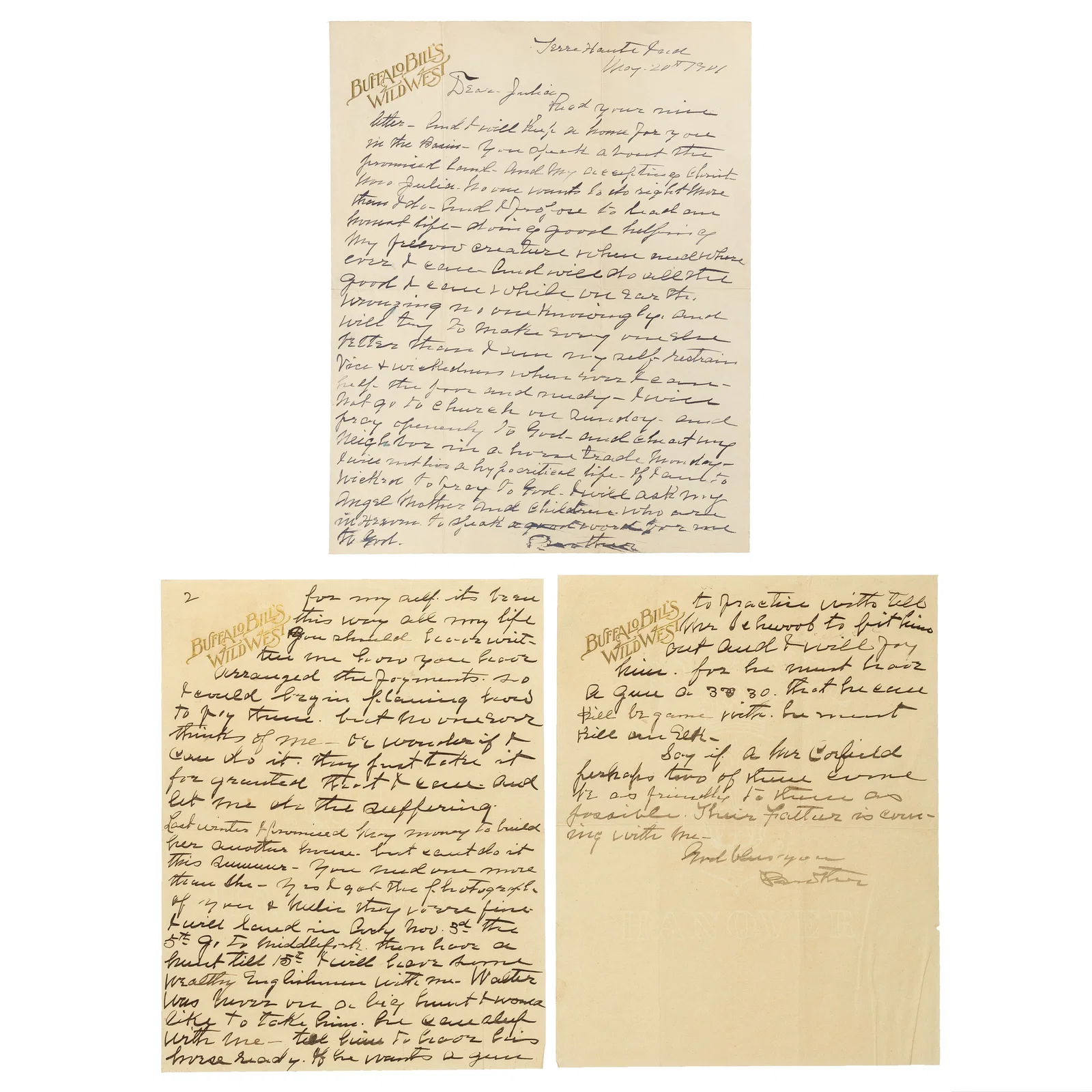 Buffalo Bill Cody on "Accepting Christ," Revealing 1901 Letter