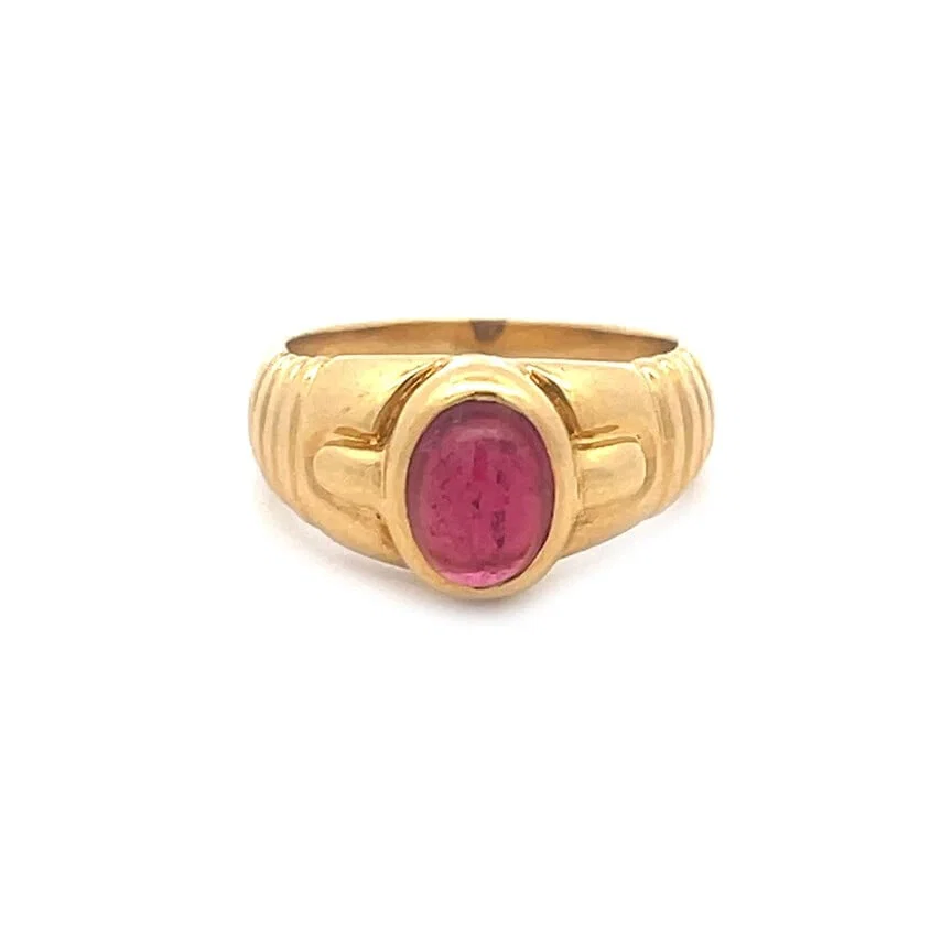 Bulgari Tourmaline Gold Ring Parentesti 18k Yellow Solitaire