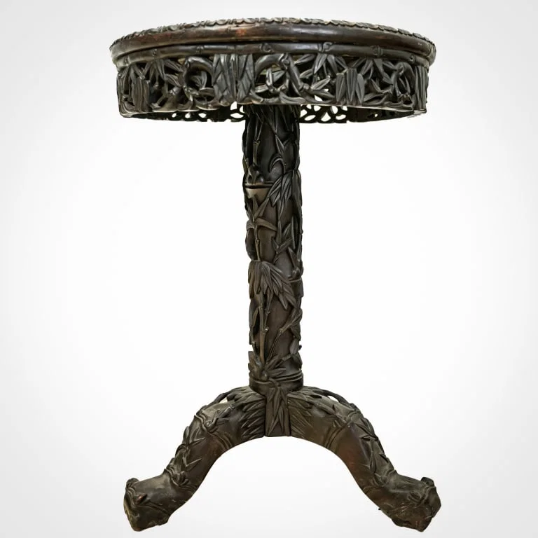 BURMESE CARVED PEDESTAL TABLE