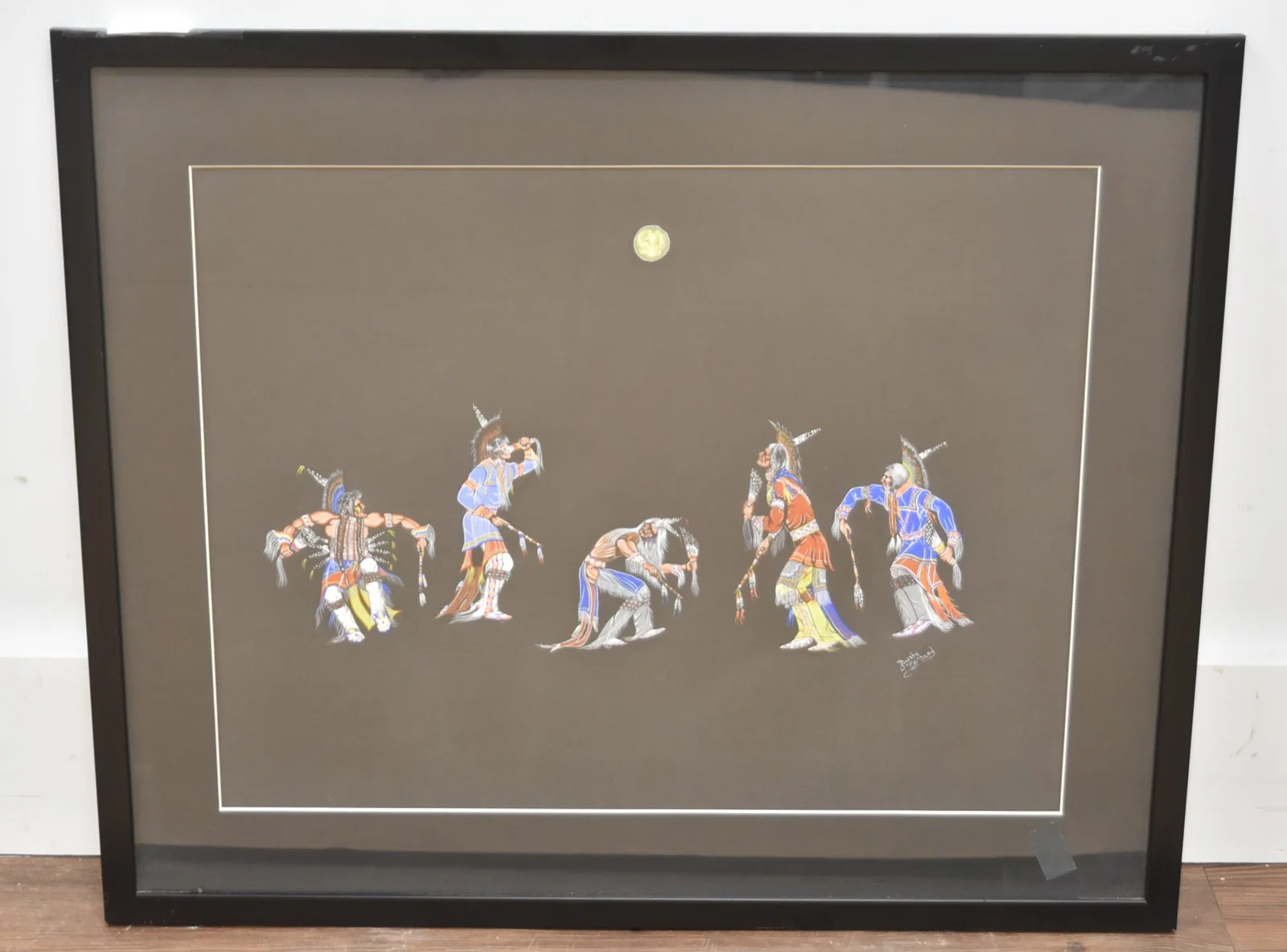 BUSHYHEAD GOUACHE PAINTING ON BLACK PAPER