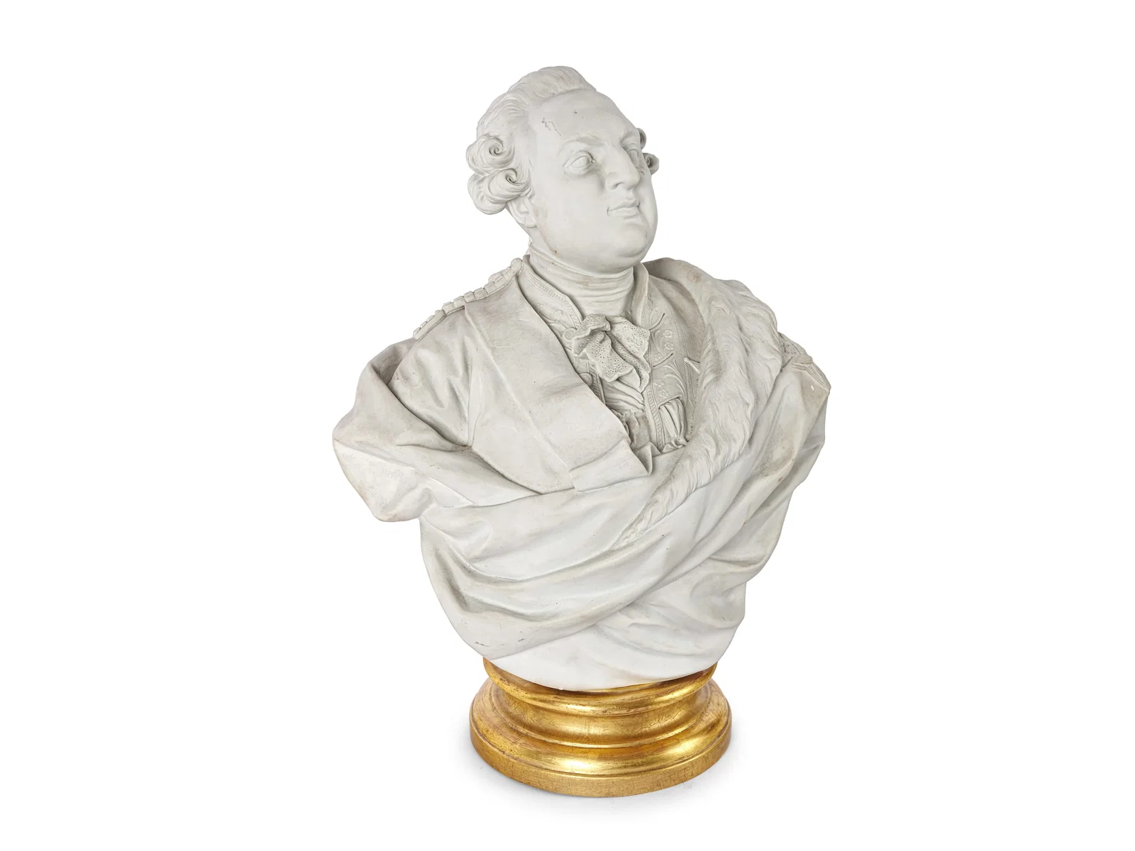 BUST OF LOUIS XIV, BISCUIT PORCELAIN