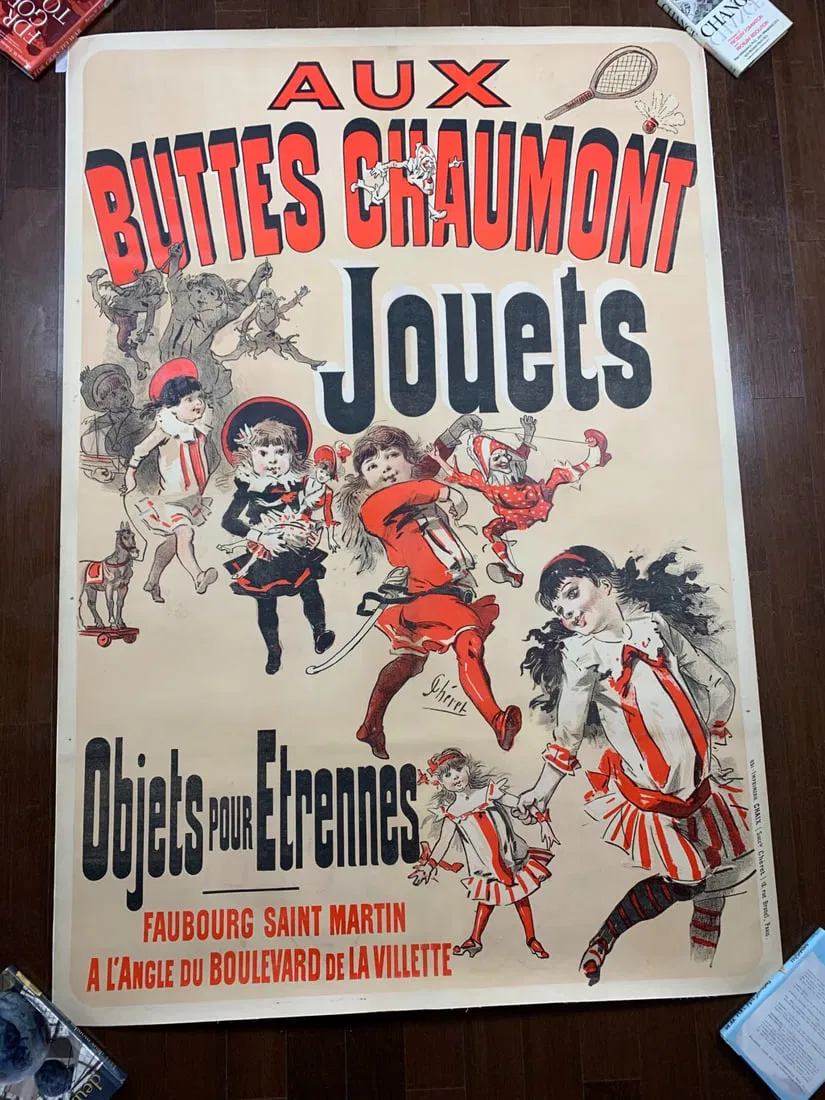 Buttes Chaumont Jouets - Art By Cheret (1885) 40x102 French Advertising Poster LB