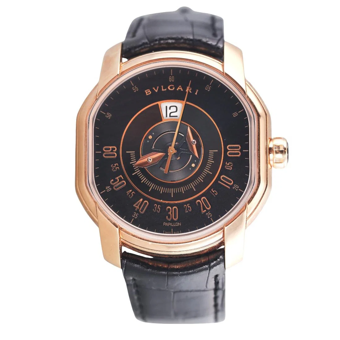 Bvlgari Bulgari Daniel Roth Papillon Heure Sautante 18k Rose Gold Watch BRR P 45 G PAP