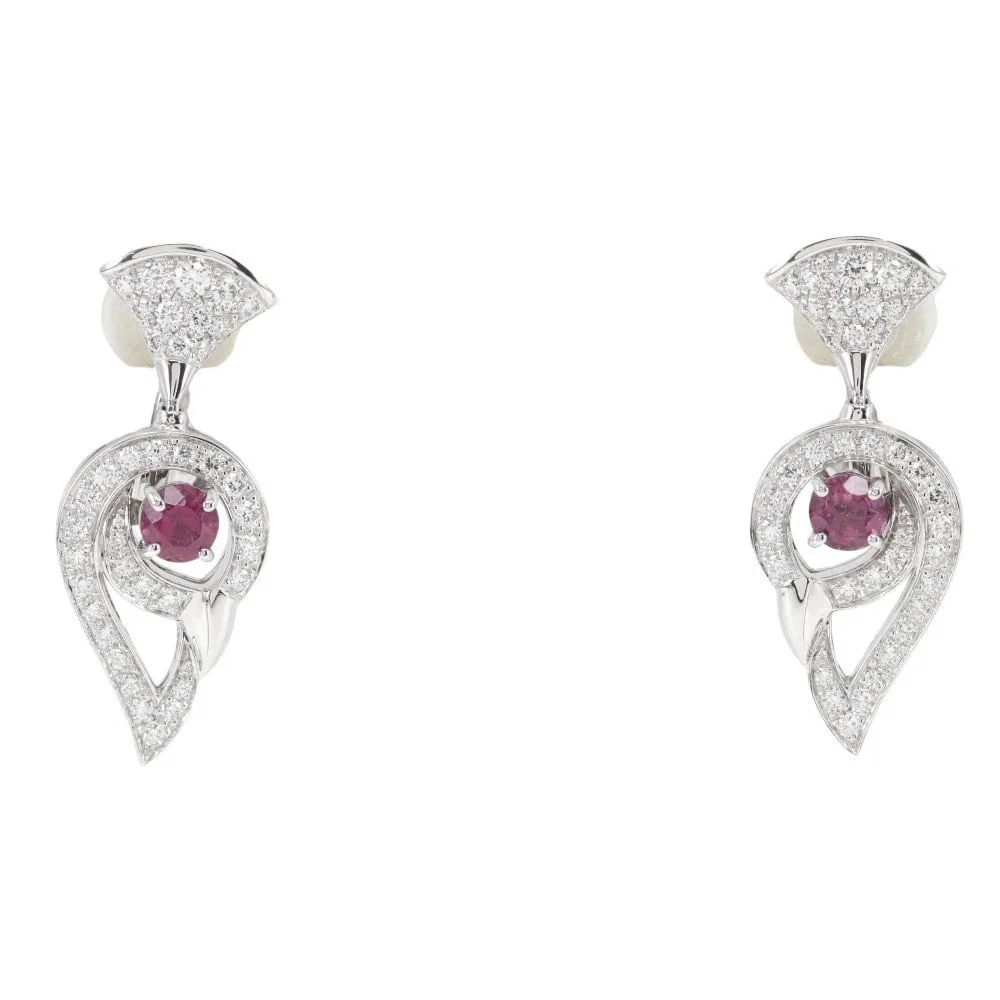 BVLGARI DIVA DREAM EARRING K18 WHITE GOLD TOURMALINE/DIAMOND