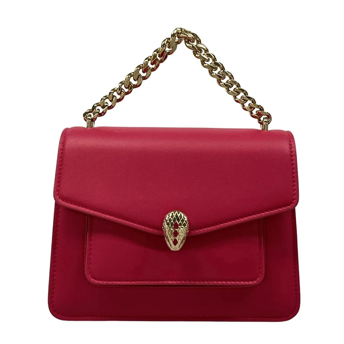 BVLGARI SERPENTI FOREVER PINK LEATHER HANDBAG