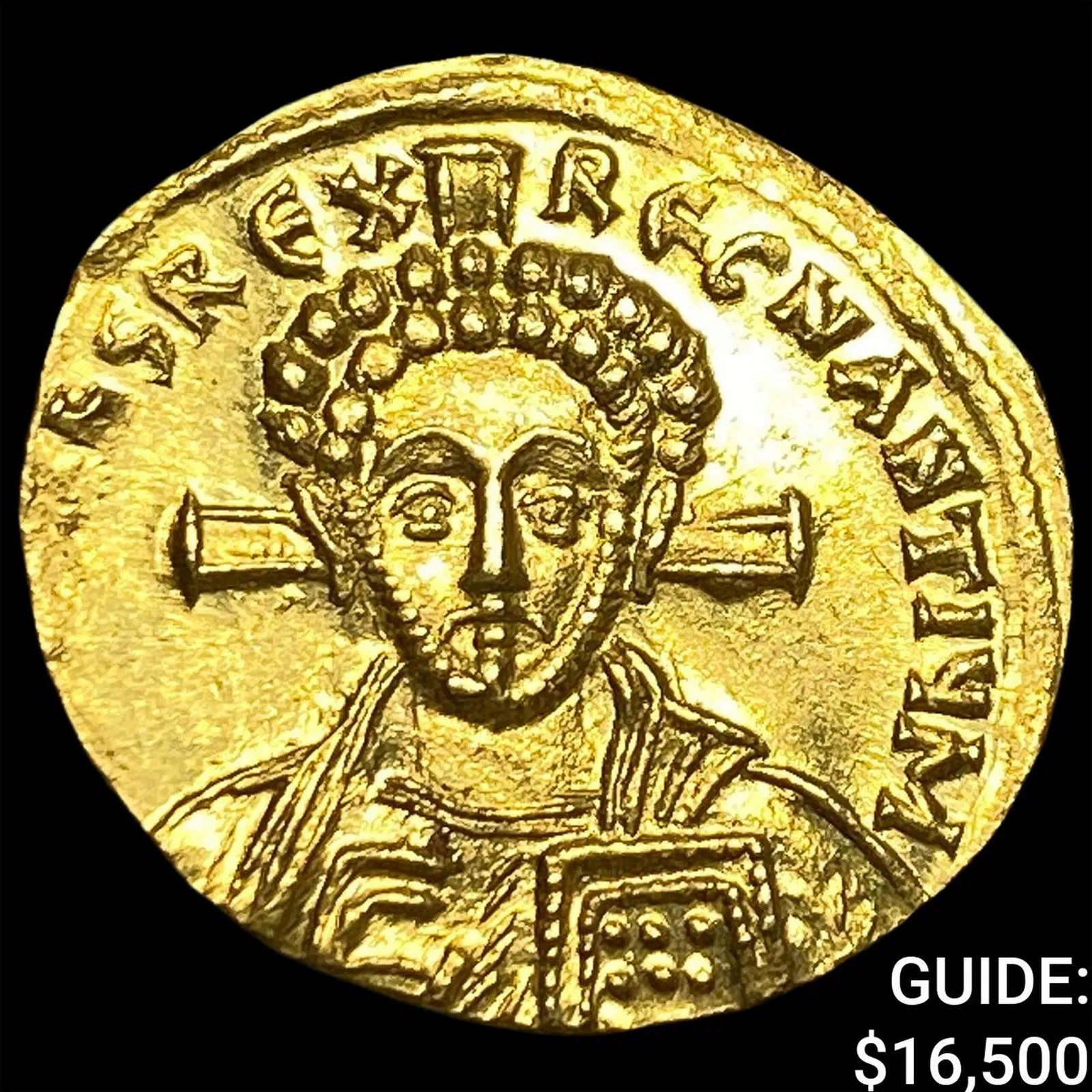 Byzantine Justinian II, 705 AD Gold Solidus NEARLY UNCIRCULATED