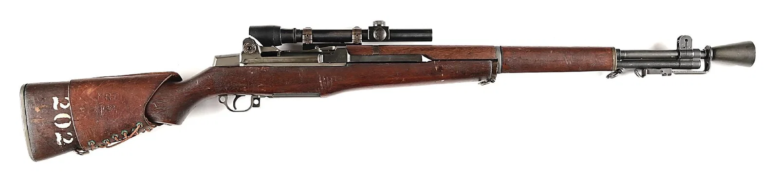 (C) DOCUMENTED SPRINGFIELD M1C GARAND SEMI-AUTOMATIC SNIPER RIFLE.