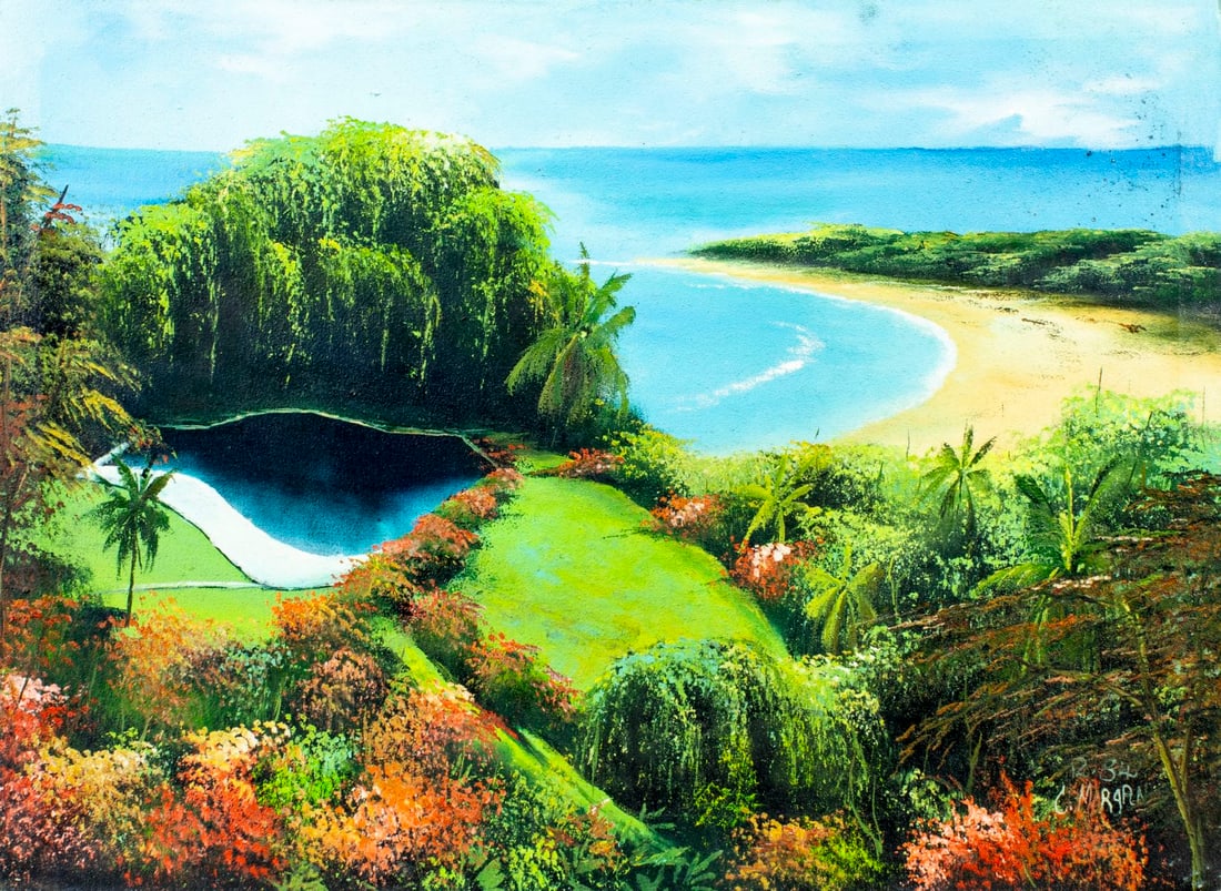 C Morgan (Jamaica,20C) oil painting