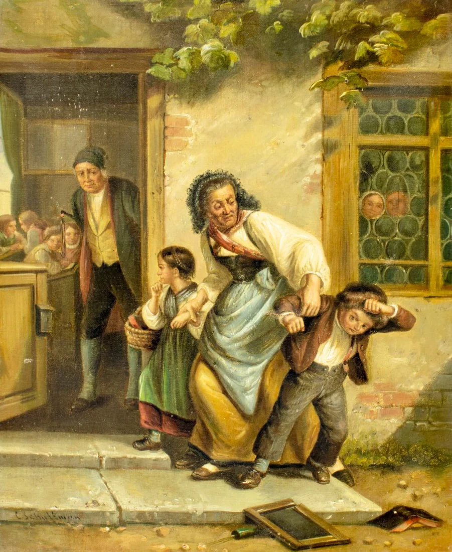 C Schullman (Europe,19C) oil painting antique