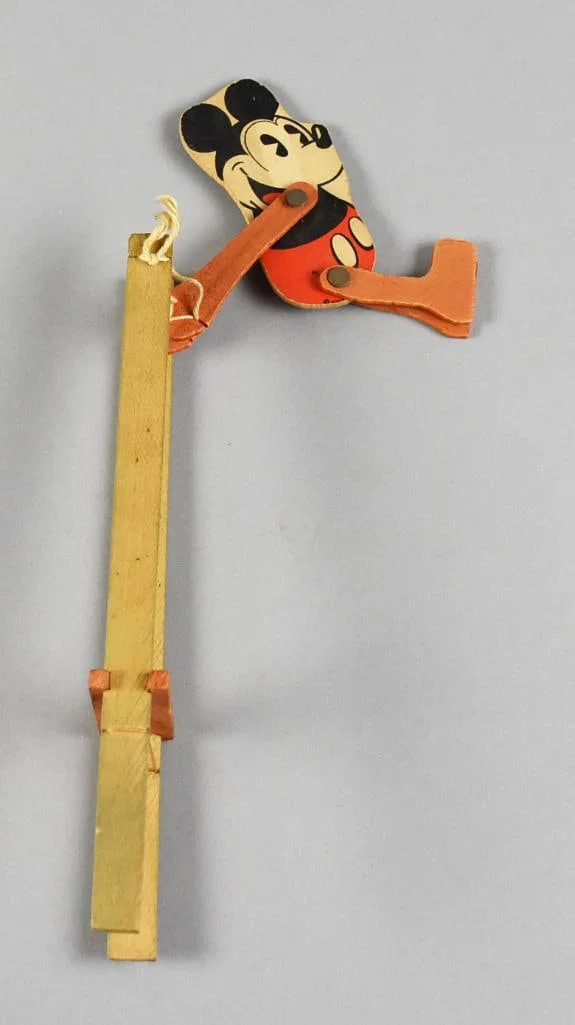 c1930 MB Co USA Mickey Mouse Acrobat Trapeze Toy