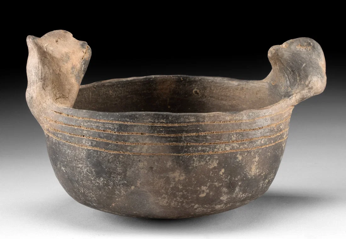 Caddo Hood Engraved Rattle Wolf & Duck Bowl