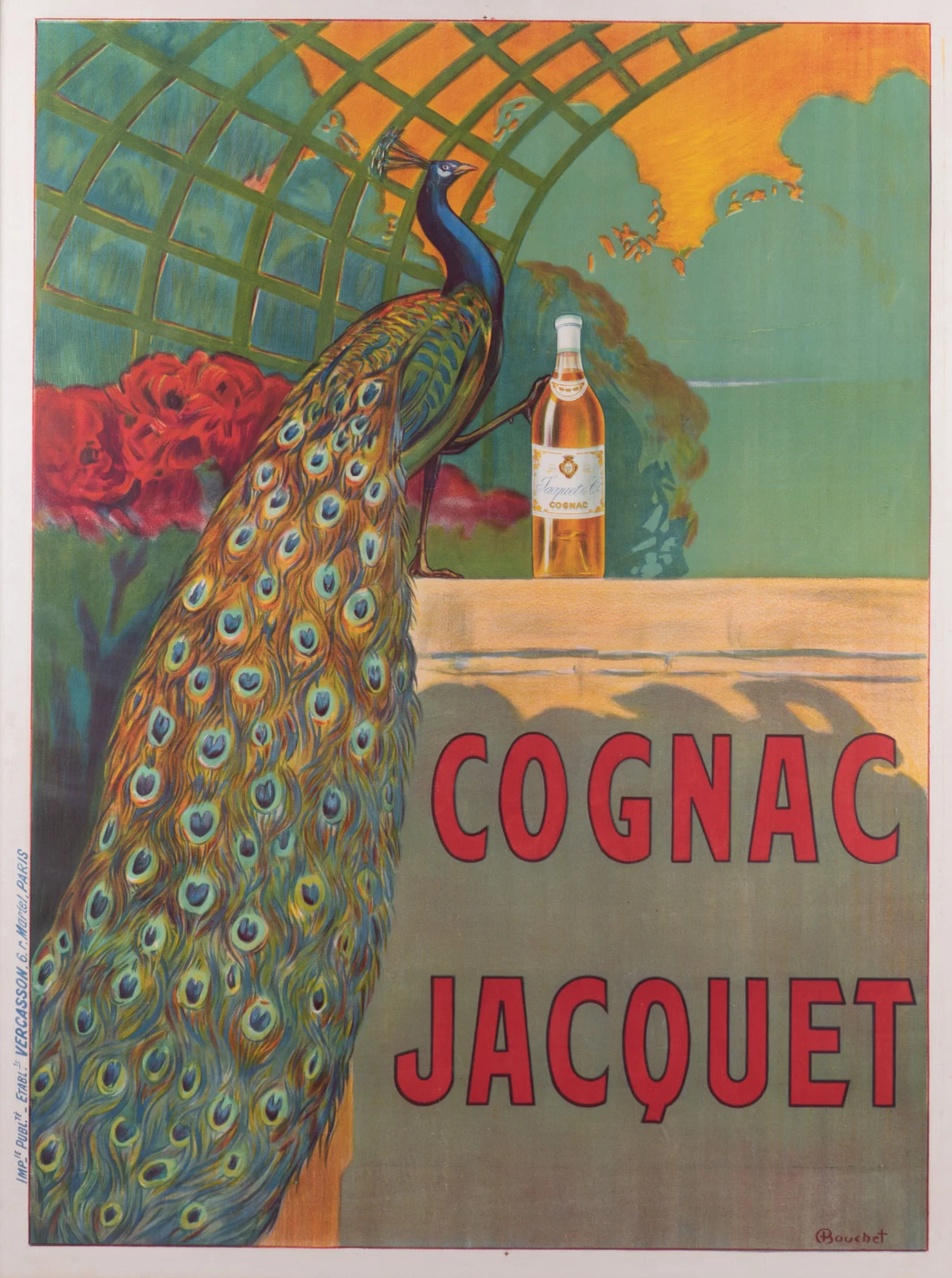 Camille Bouchet, France (1799-1890), Cognac Jacquet, 1910, vintage color lithographic poster