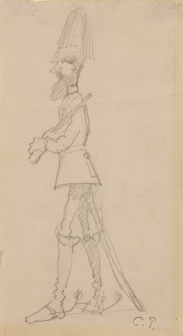 Camille Pissarro (Danish/French, 1830-1903) Soldat Barbu de Profil