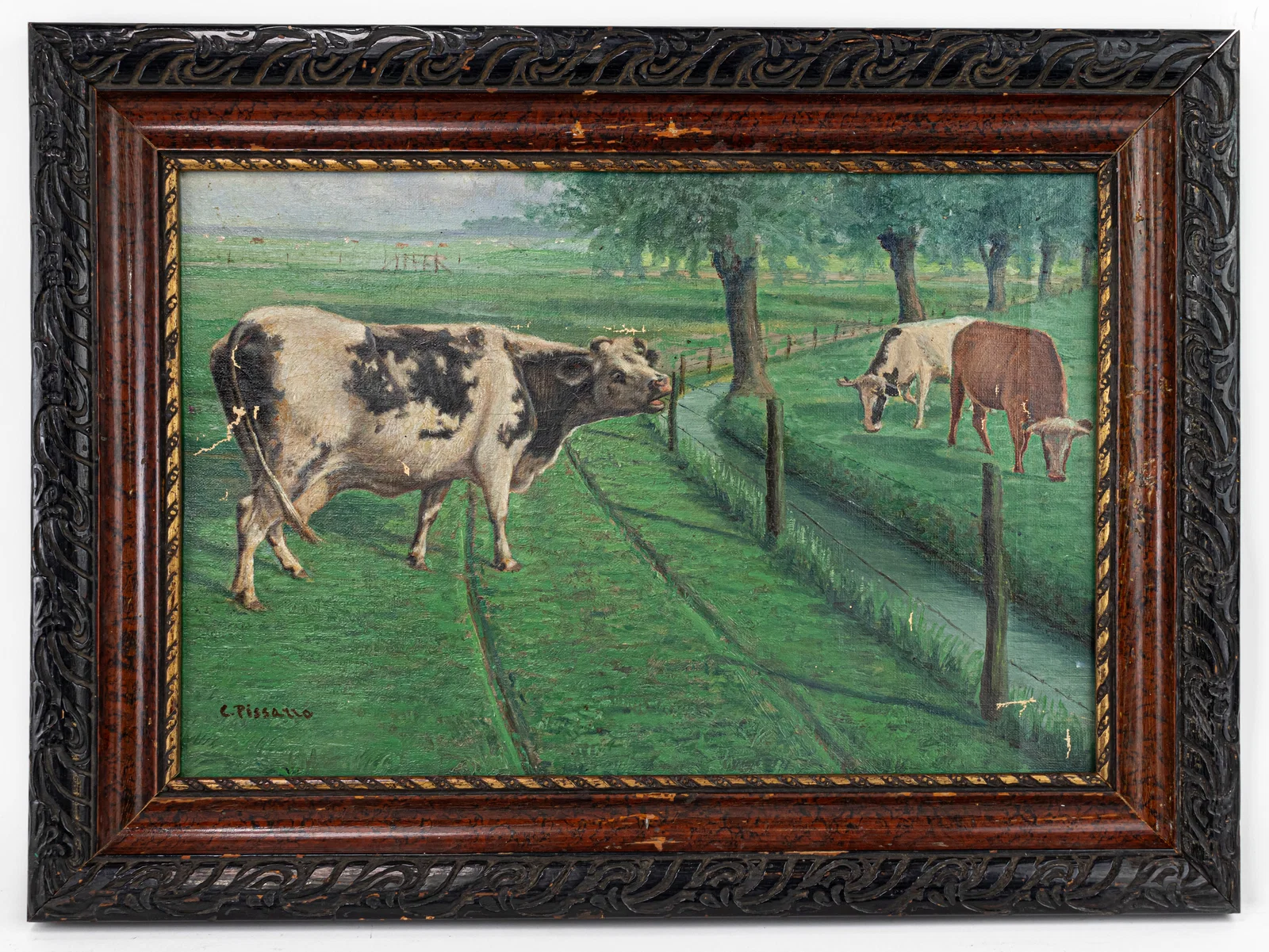 Camille Pissarro French Framed Oil painting Cezanne, Monet, van Gogh era
