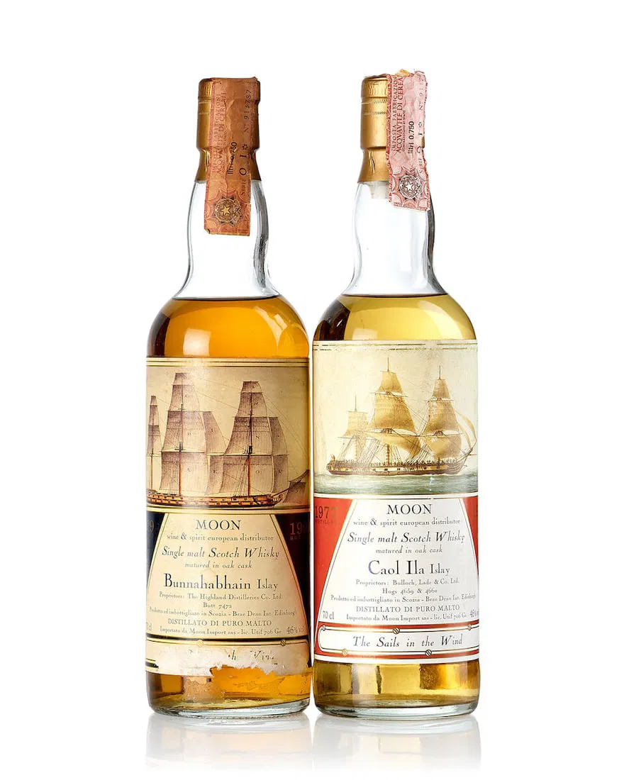 Caol Ila The Sails in the Wind Cask #4659 & 4660, 1977 (1x 700ml) Bunnahabhain The Sails in the