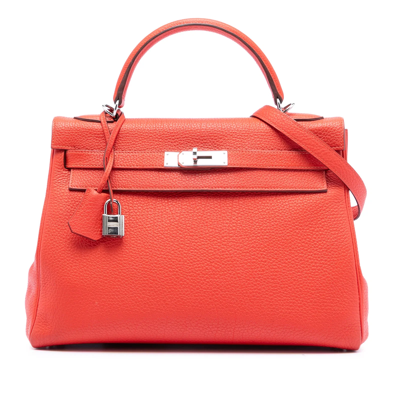 Capucine Clemence Leather Kelly II Retourne 32 Bag with Detachable Strap