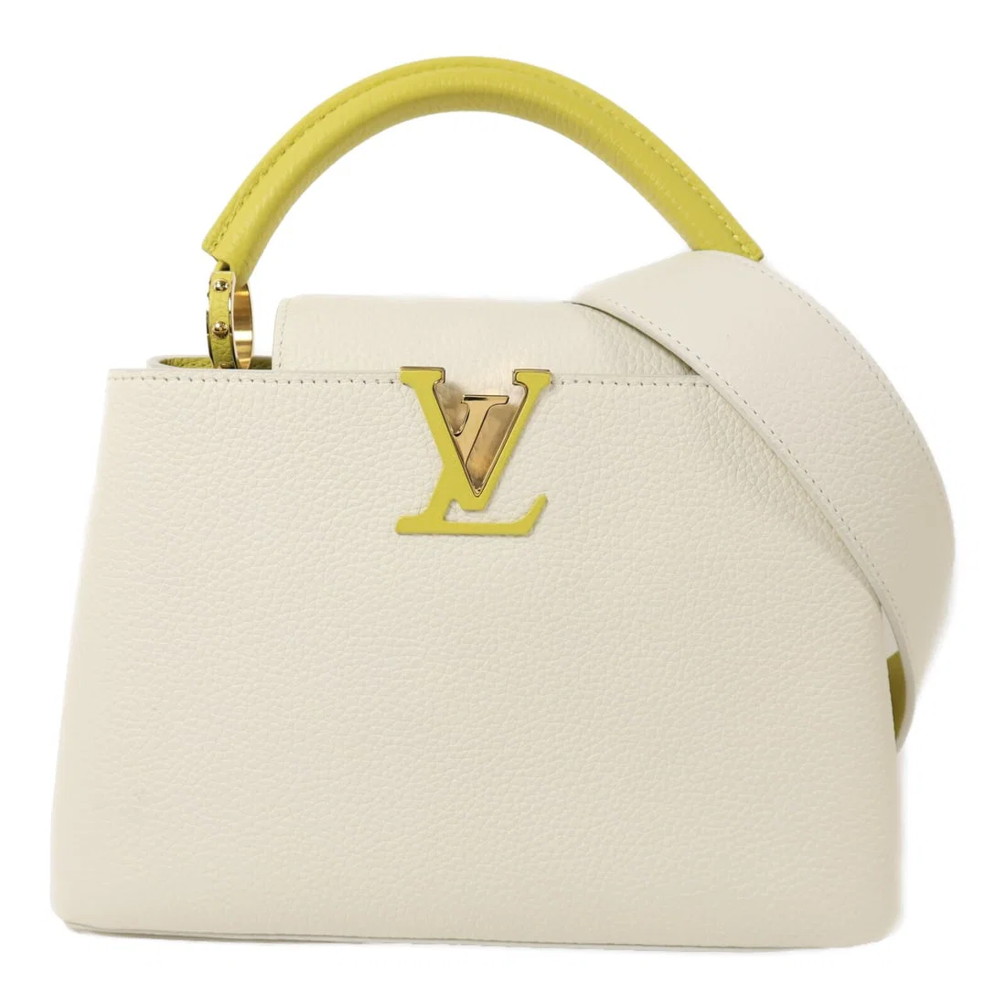 Capucines BB Shoulder Bag by Louis Vuitton in White Taurillon Leather