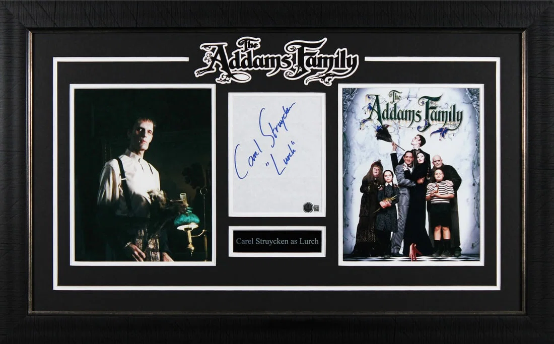 Carel Struycken Lurch Signed Framed Display The Addams Family BAS