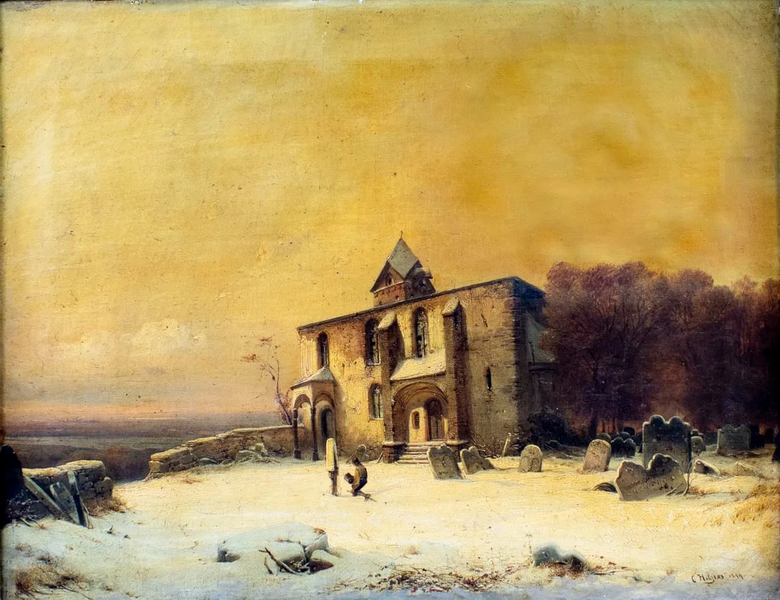 Carl Hilgers (German,1818-1890) oil painting antique