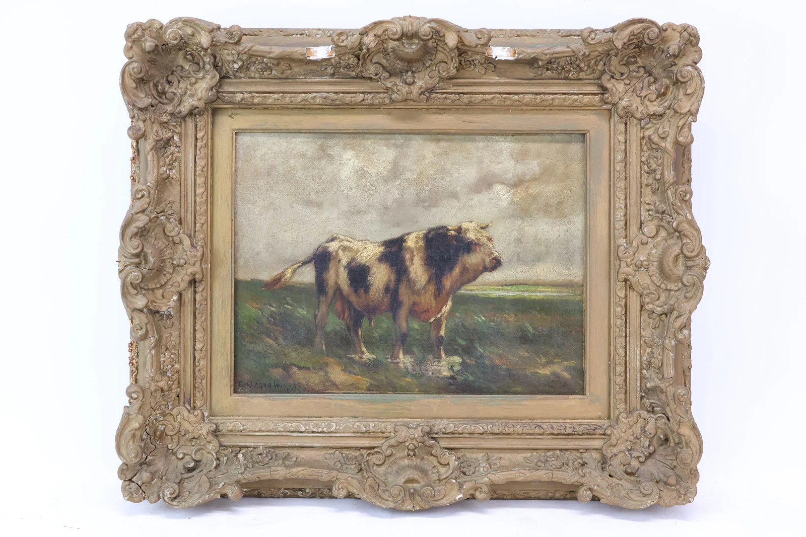 Carlton Wiggins Oil on Canvas of Holstein