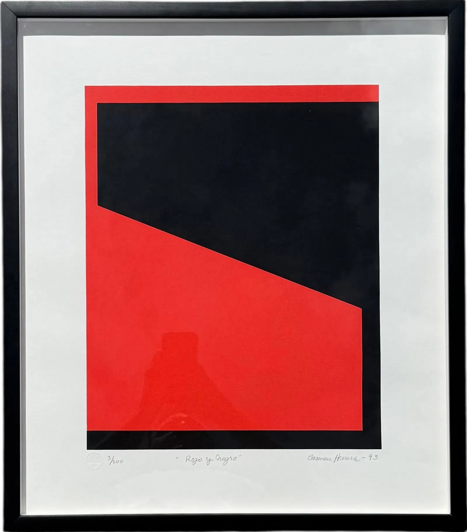 CARMEN HERRERA (1915-2002, Cuban) "Rojo Y Negro" 3/200 Serigraph