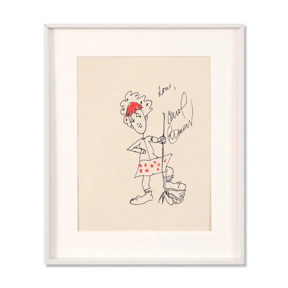 CAROL BURNETT SIGNED SKETCH